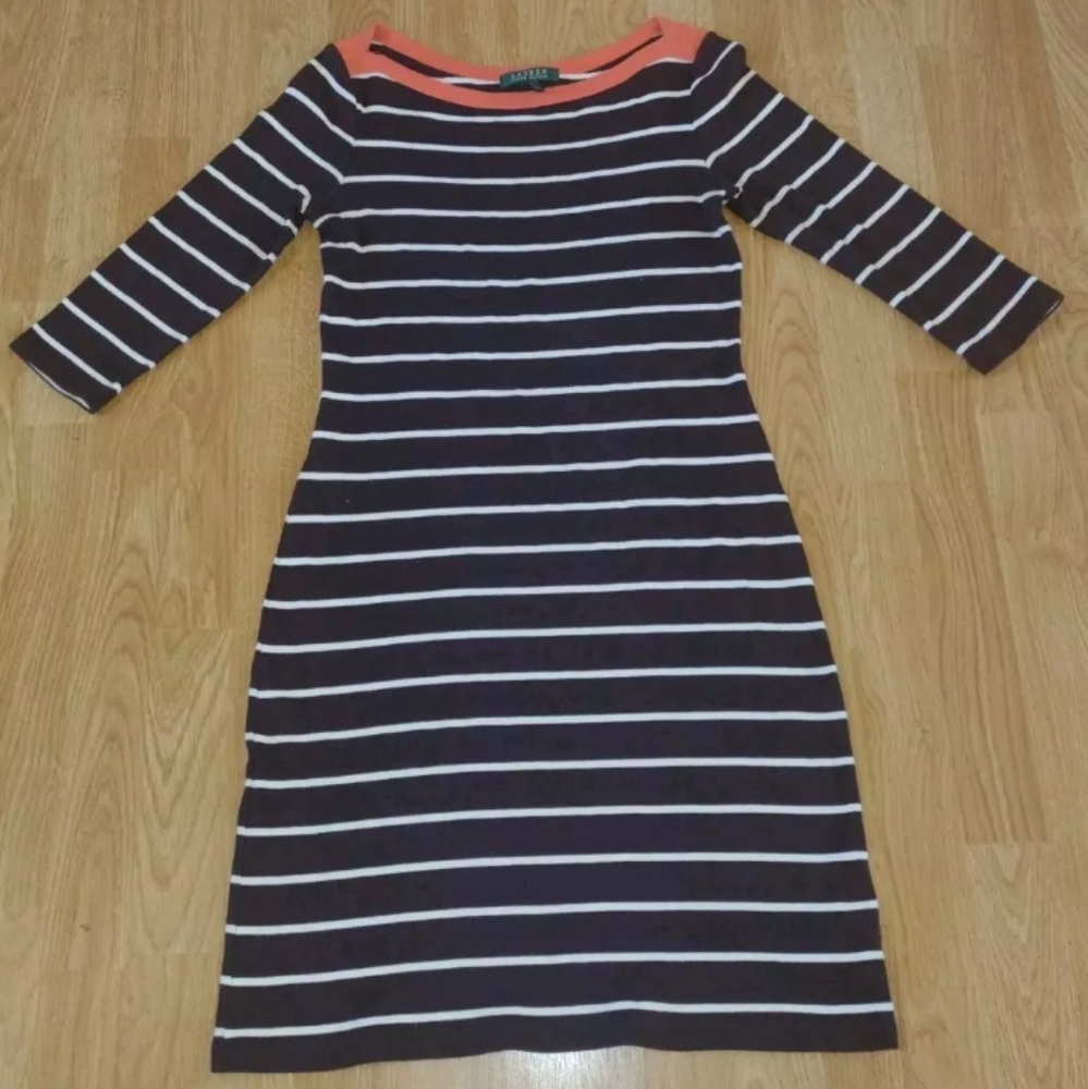 Lauren Ralph Lauren size small top,striped,brown